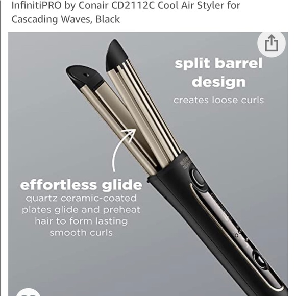 InfinitiPRO by Conair CD2112C Cool Air Styler for Cascading Waves, Black - Picture 2 of 3